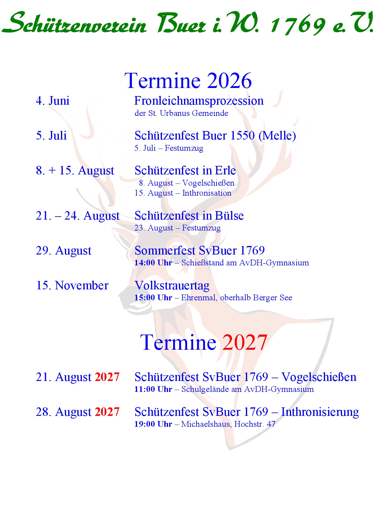 Termine 2026
